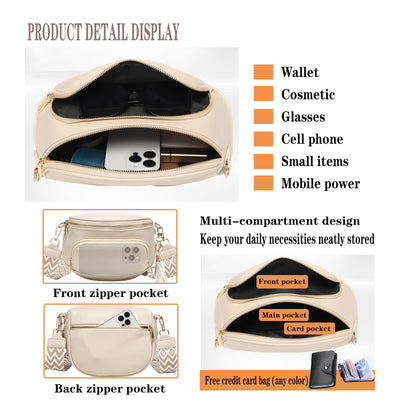 Shoulder bag Large crossbody bag Vegan leather cell phone bag Send RFID blocking
