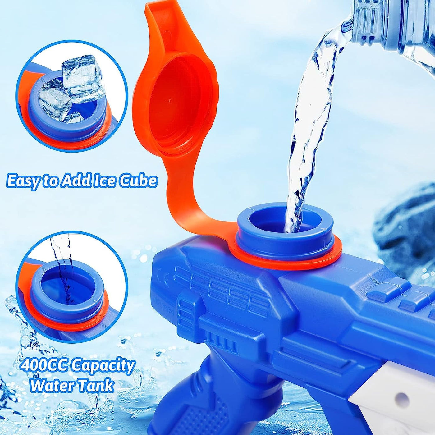 Wasserpistole für Kinder und Erwachsene, 3 Stück Wasserpistolen Wasserspritzblaster mit großer Schussweite