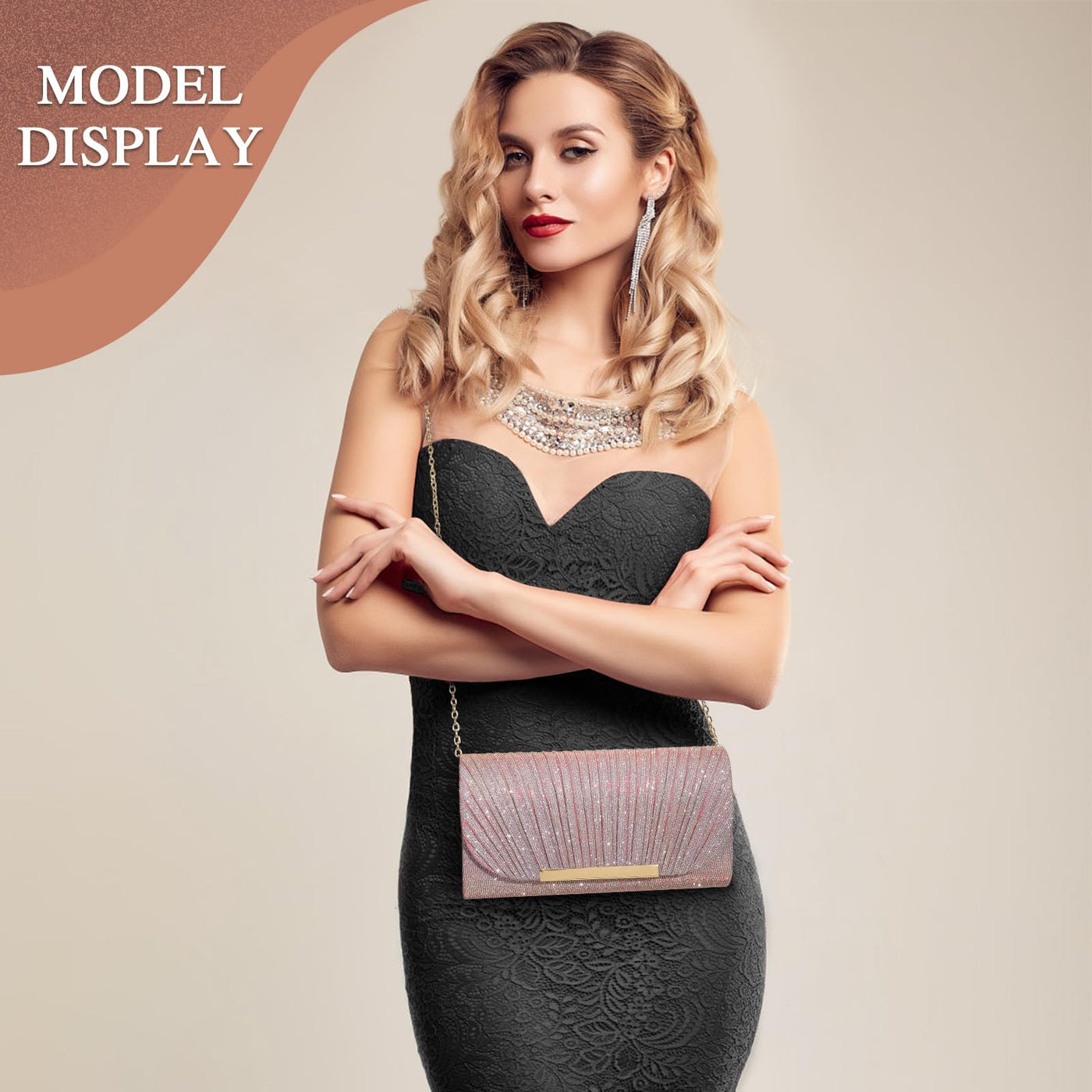 Sac de soirée, sac à main à la mode, pochette de mariage élégante, sac à chaîne enveloppe