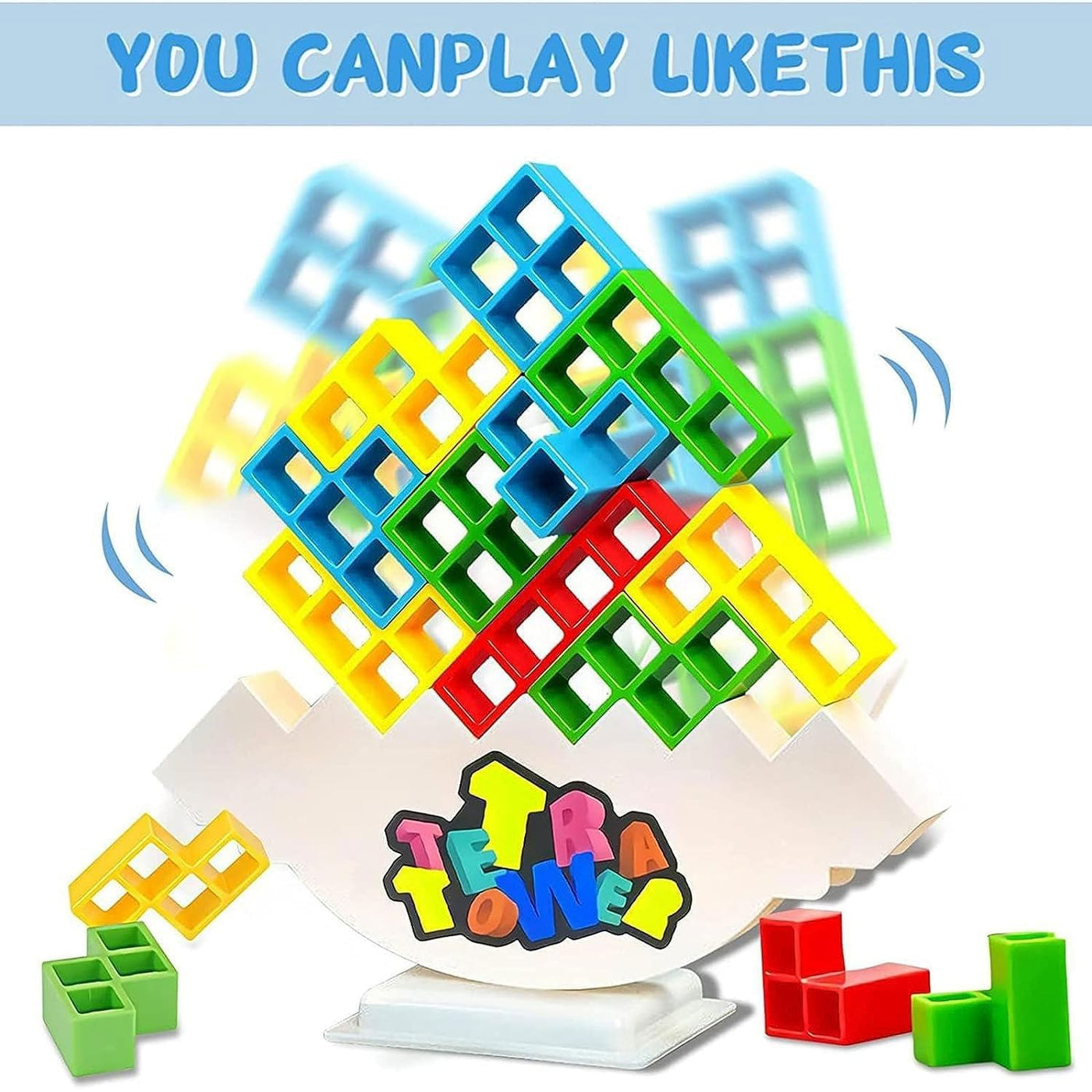 48 pieces Tetra Tower Game,Tetris Tower Balance Game,Tetris Balance Toy