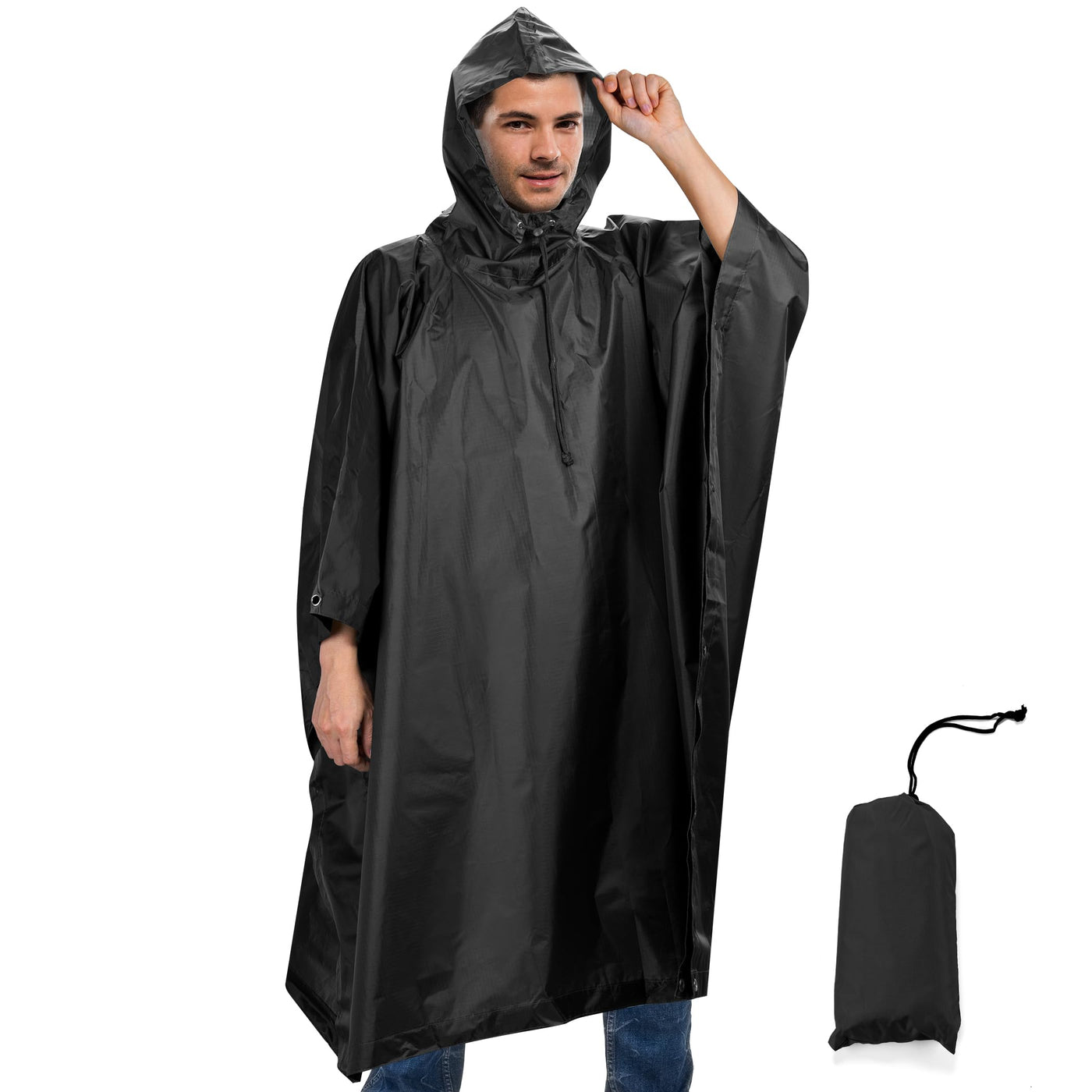 Rain Poncho Waterproof Rain Cape with Hood