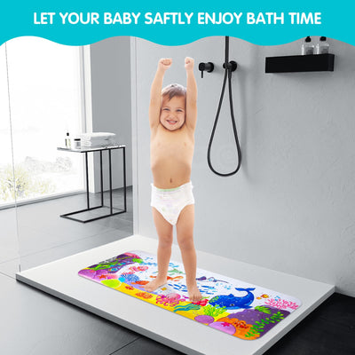 Bathtub mat Mold-resistant printed bath mat, non-slip bathtub liner