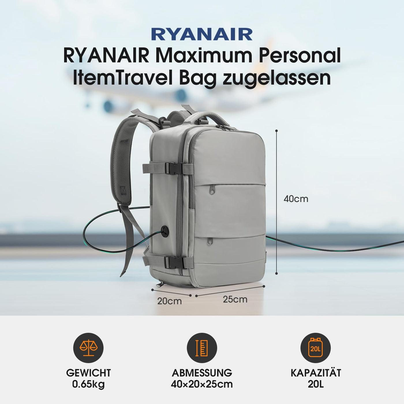 Sac à dos pour bagages à main Sac à dos de voyage