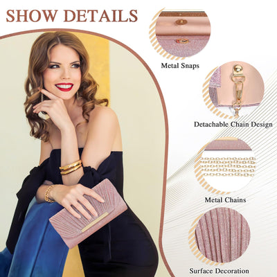 Sac de soirée, sac à main à la mode, pochette de mariage élégante, sac à chaîne enveloppe