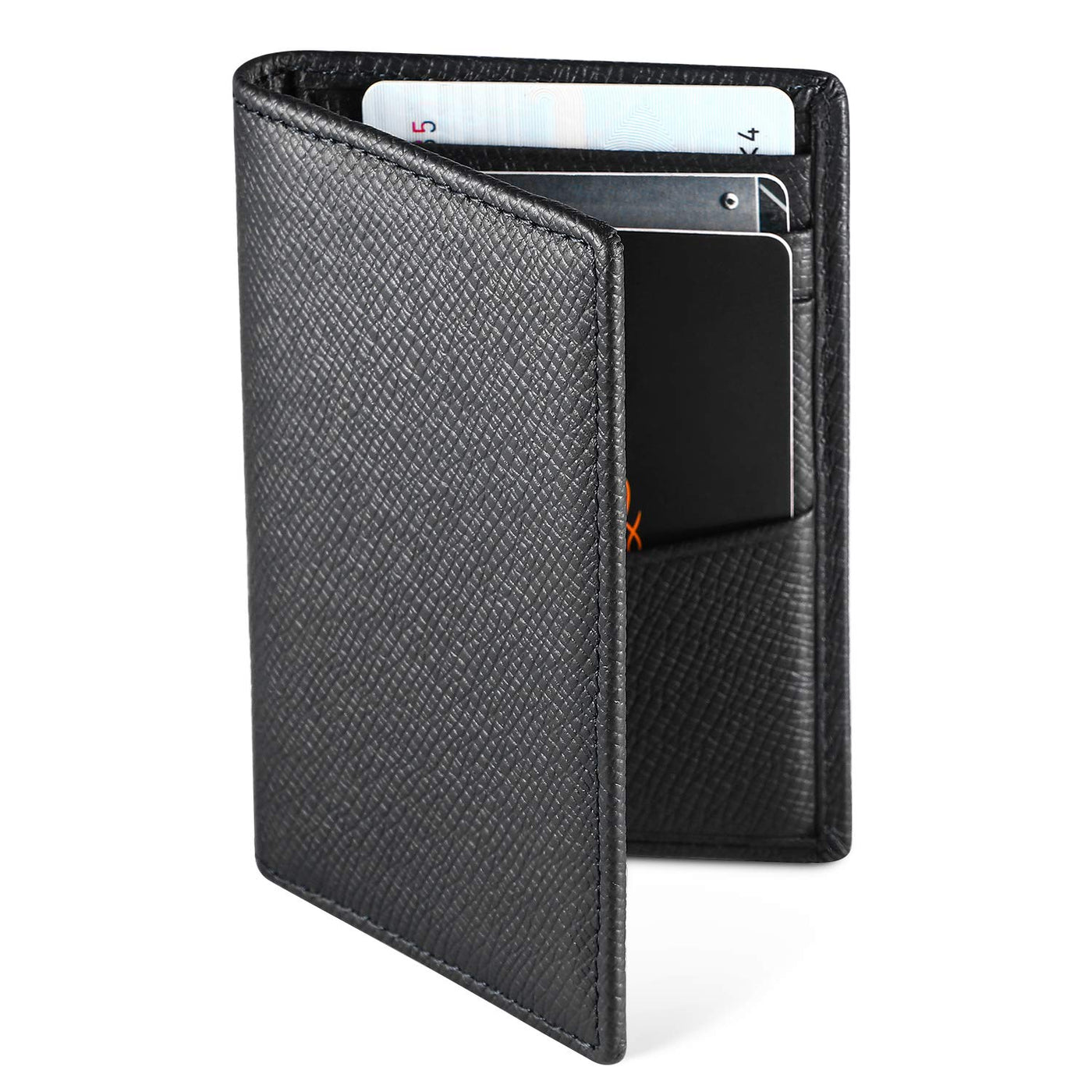 Brieftasche mit Kreditkartenhalter, schlanke Brieftasche mit RFID-Schutz, Brieftasche aus echtem Leder mit 9 Fächern