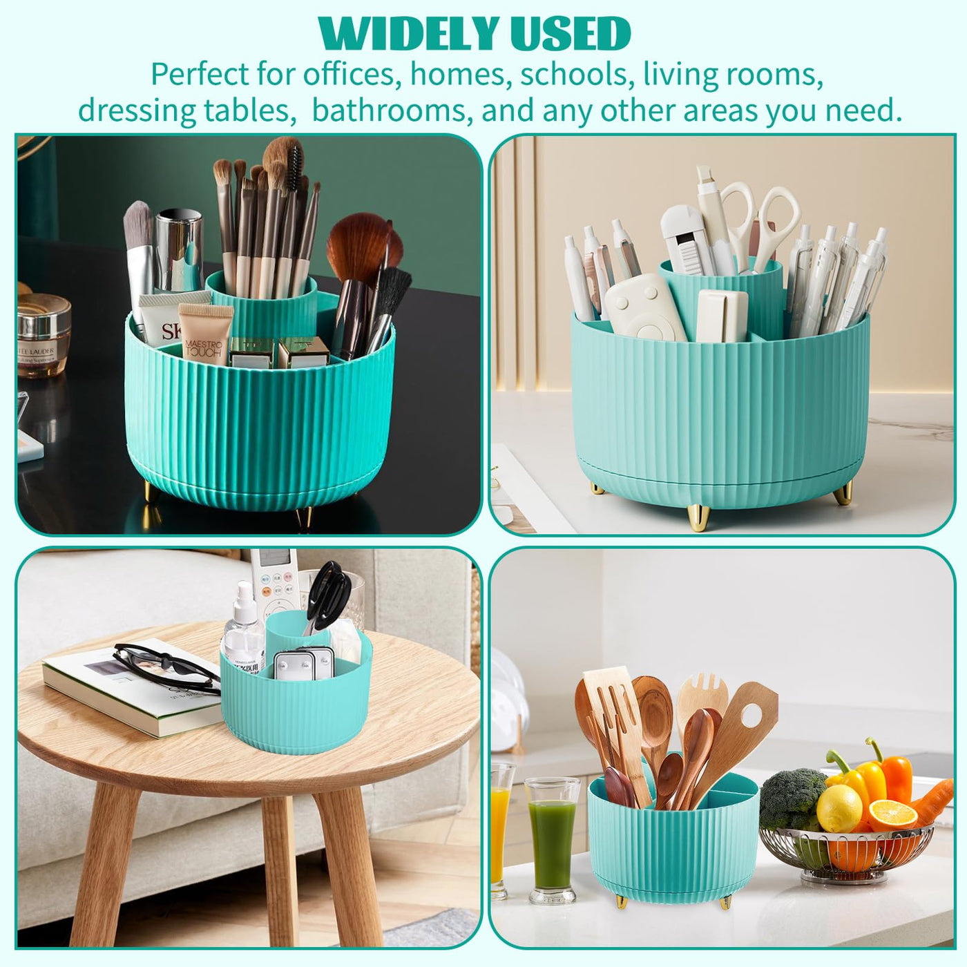 360° Make up Organizer, Brush Holder Cosmetic Storage with 5 compartments