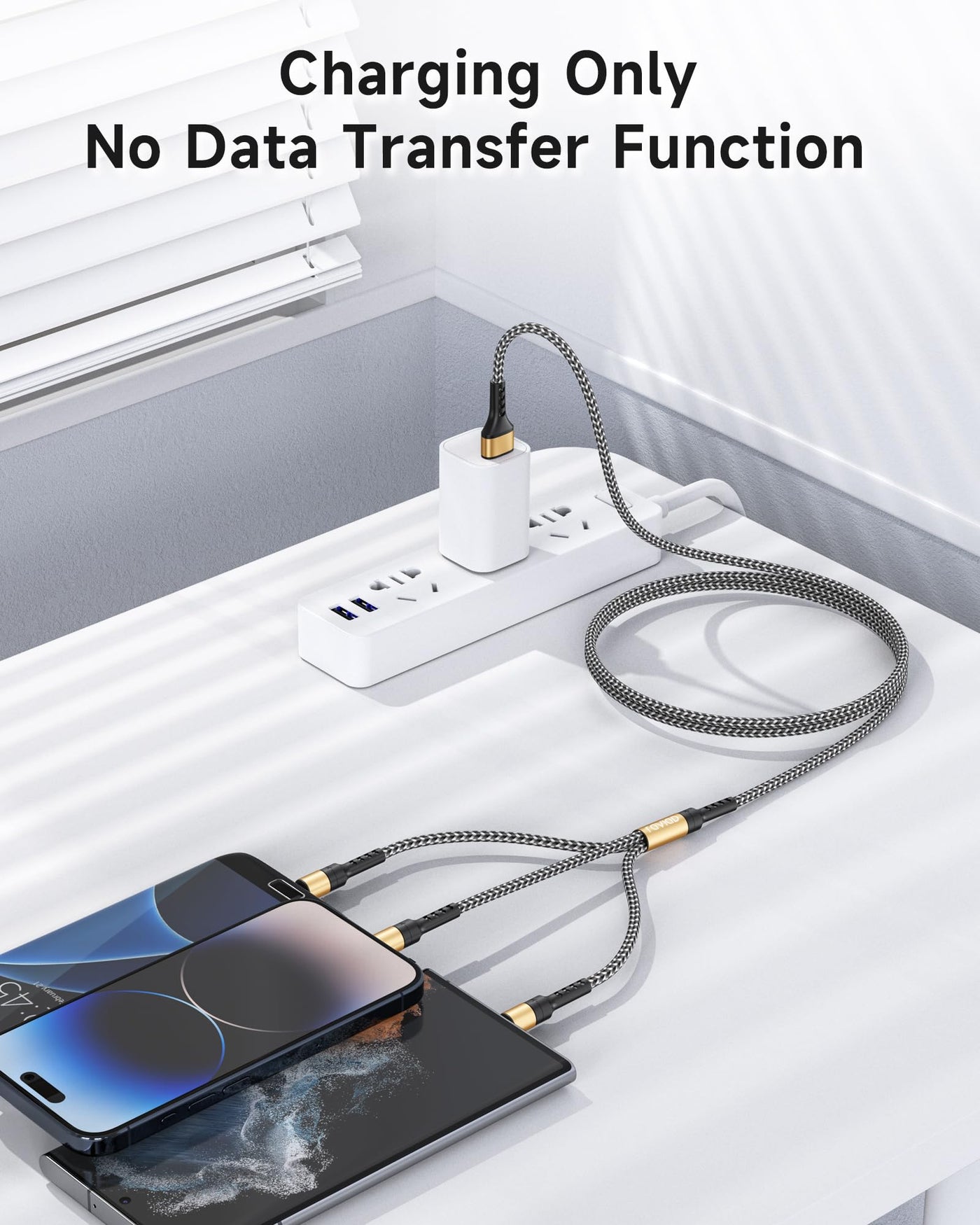 Universal Charging Cable Nylon Quick 3 in 1 Multiple Charging Cable with Micro USB