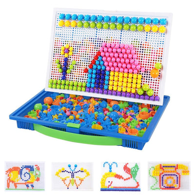 Mosaic pegging game set, pegging game Colorful pegging game mosaic with pegging beads