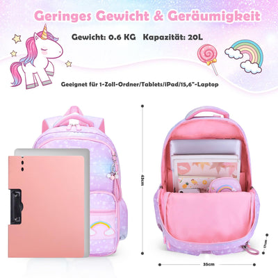 2 in 1 Rucksack & isolierte Brottasche, Schulrucksack für Grundschüler