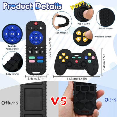 Jouet de dentition pour bébé Cadeau personnalisé, télécommande en silicone, aide à la dentition pour bébé