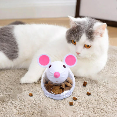Distributeur de Boules de Friandises pour Chats-Tumbling de Souris, Boule de Nourriture Manquante , Petit Jouet Amusant pour Chat, Mangeoire Lente, Entraînement et Interactif, Prévient l'obésité