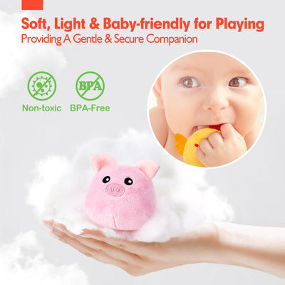 Baby toy - Stuffed farm animals with barn, rattle, mirror - Busy farm animal sorting sensory toy for toddlers