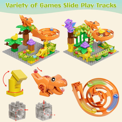 Marble run building blocks dinosaur toys, children's STEM toys