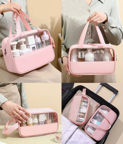 Cosmetic Bag Transparent 3 Pieces, Waterproof PVC Toiletry Bag, Lightweight Make-up Bag for Cosmetics, Toiletry Bag Travel Set