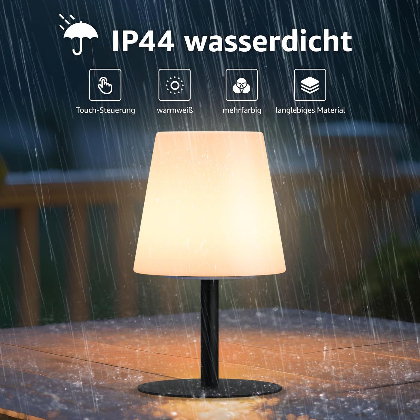 LED Outdoor Table Lamp with 8 Colors Cordless Lamp