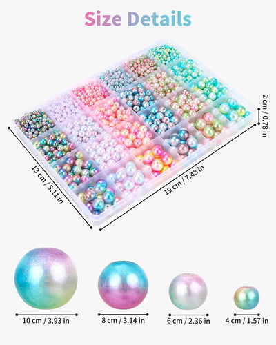 1890 pieces Colorful beads for stringing, beads for crafting with hole Jewelry Making Kit Pearls for bracelets necklace jewelry making craft decor