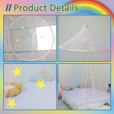 Children's room canopy for girls - cat pattern crib canopy for house bed and single bed