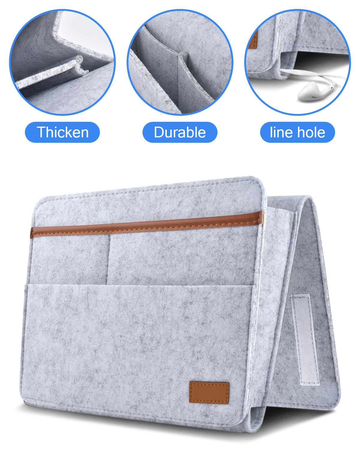 Bett Organizer Hook-in, Bett Tasche Hook-in dicken Filz Anti-Rutsch mit Schnalle