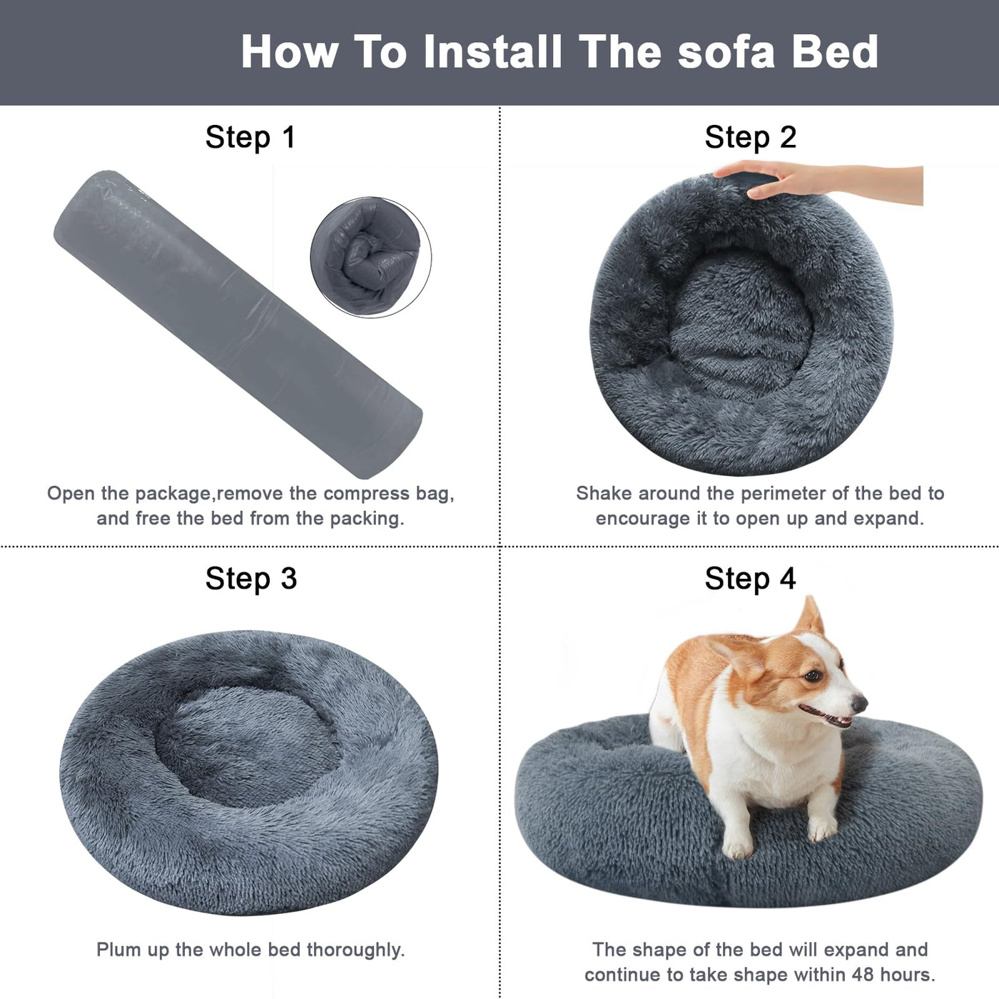 Cat Beds for Indoor Cats, Dog Bed for Small Melium Large Dogs