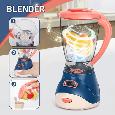 Kitchen utensils toy set,food processor kids set with blender,toaster,coffee maker,mixer more，Ideal role play