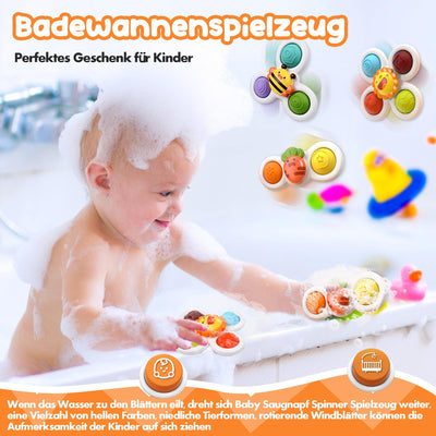 Saugnapf-Spielzeug Baby-Sinnesspielzeug für Baby Saugnapf-Drehspielzeug