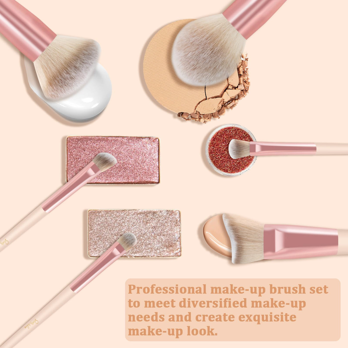 Ensemble de pinceaux de maquillage 15Pcs