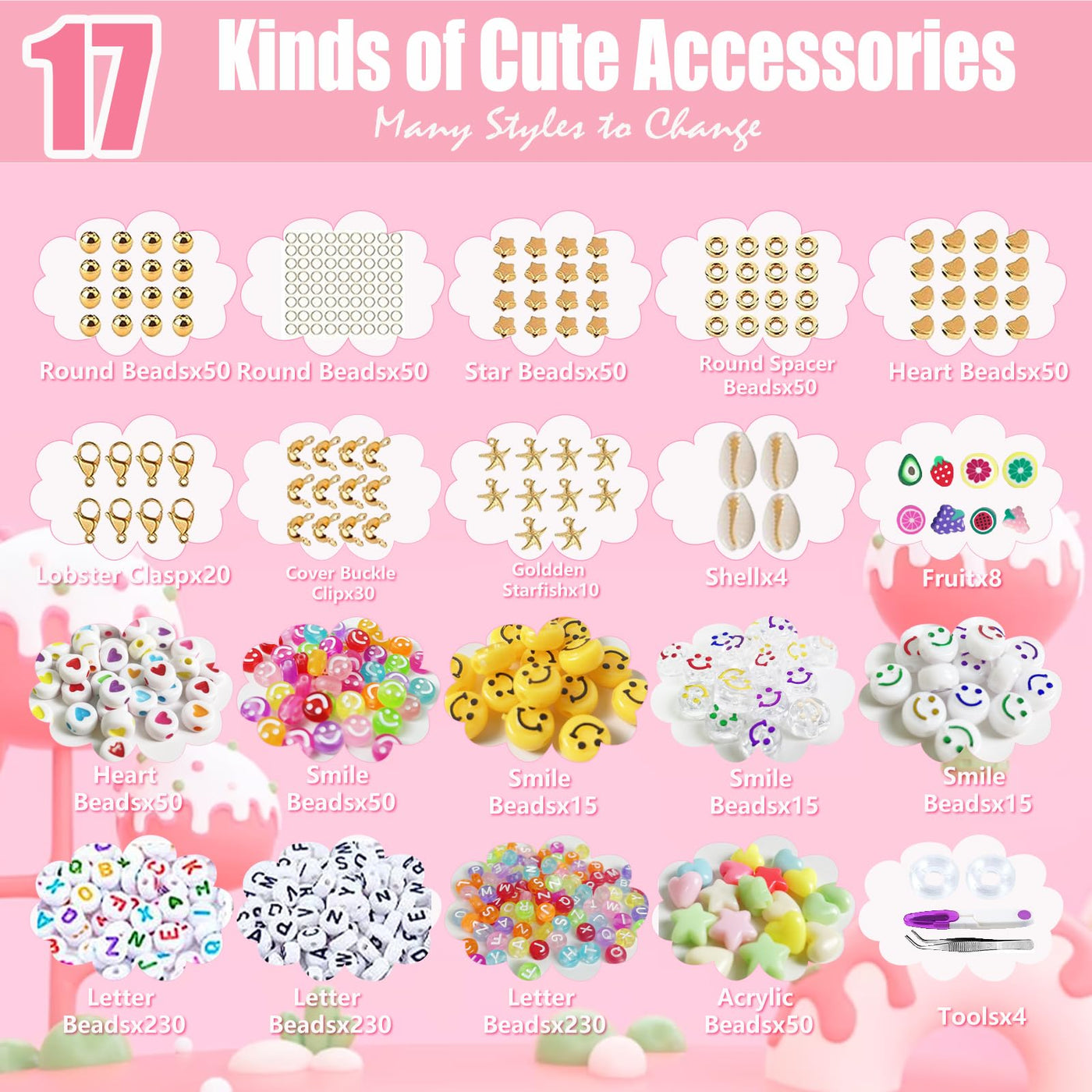 Glasperlen Set, Pastell Perlen Set, Diy Schmuckset
