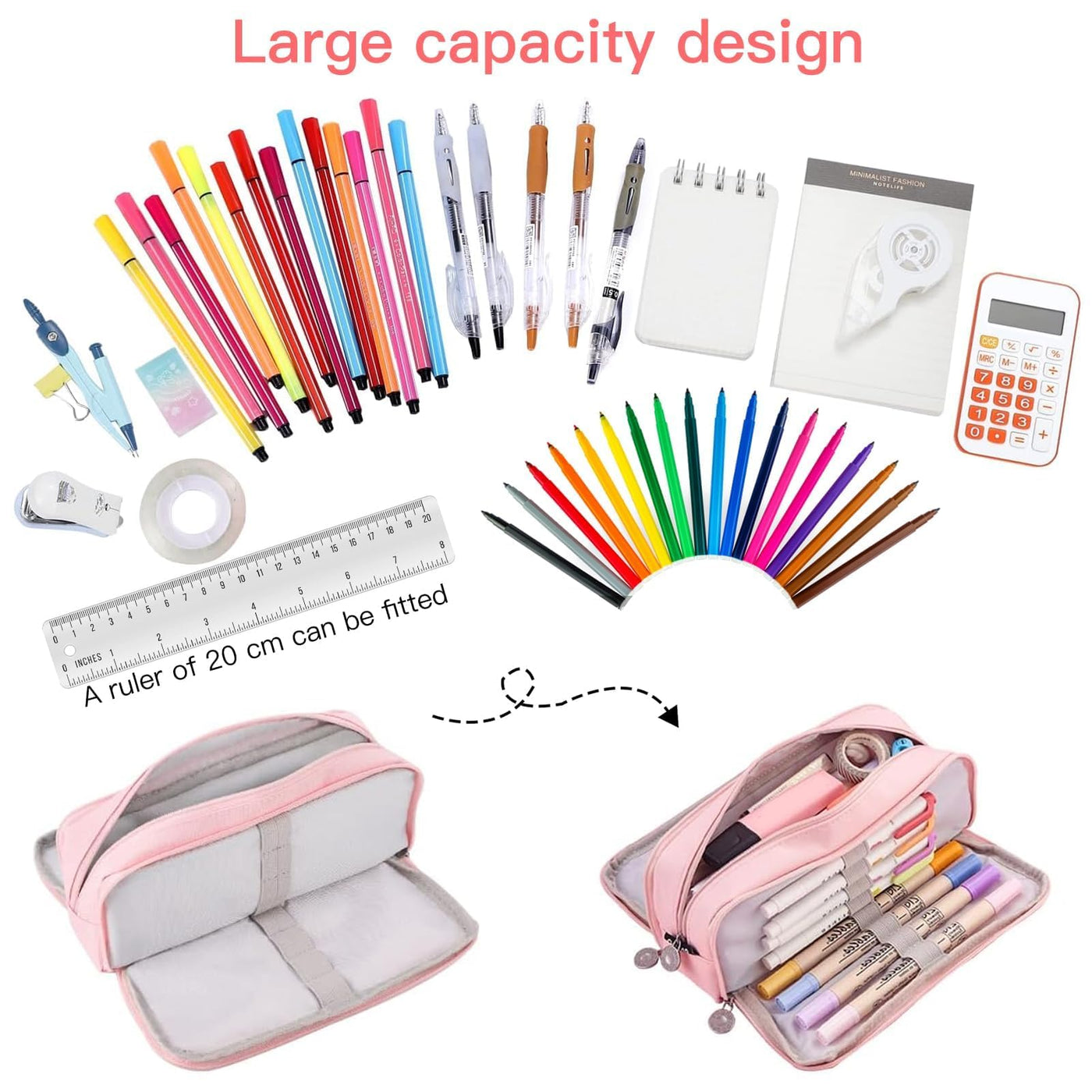 Pencil Case Pencil Bags Teenager Large Capacity Pencil Case Pens 3 Compartment