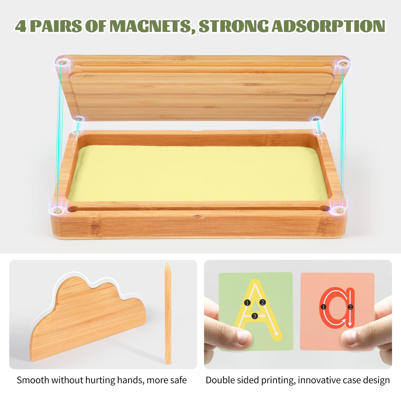 Training letters and drawing toy wooden sand table Learning toy for early motor development in children