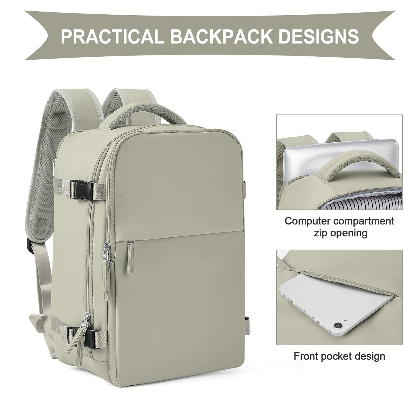 Sac à dos pour avion Bagage à main Sac à dos Cabine Sac à dos étanche pour ordinateur portable Sac à dos de voyage