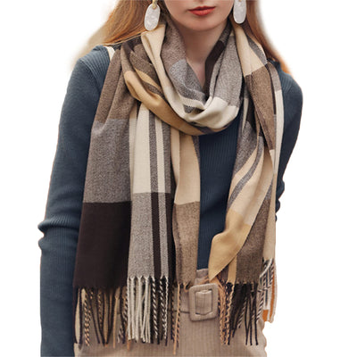 scarf thick knitted scarf plaid neckerchief scarf poncho