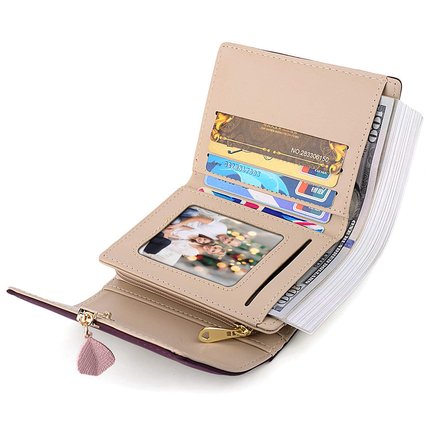 Portemonnaie aus glattem und weichem Kunstleder Geldbörse kleines Portemonnaie mit vielen Fächern