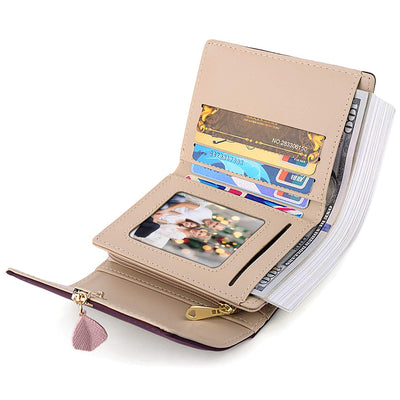 Portemonnaie aus glattem und weichem Kunstleder Geldbörse kleines Portemonnaie mit vielen Fächern