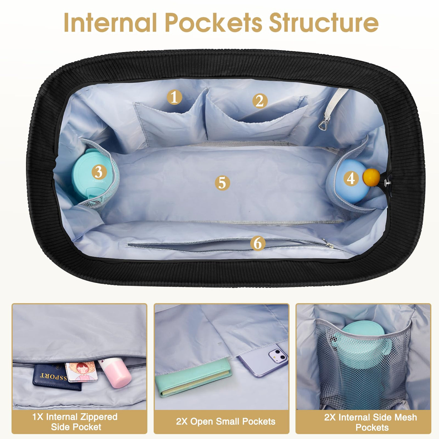 Grand sac de plage imperméable avec fermeture éclair