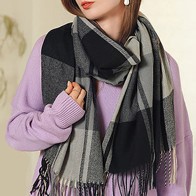écharpe écharpe tricotée épaisse écharpe foulard à carreaux poncho