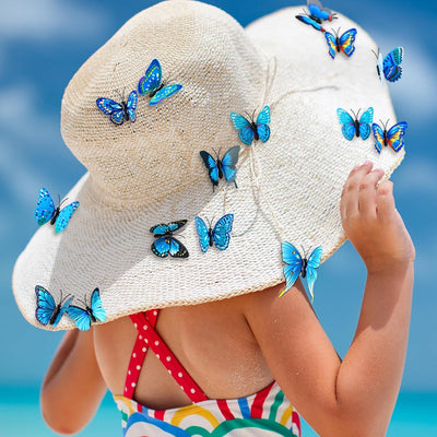 50 pièces de papillons décoratifs avec épingles à nourrice, broche papillon en PVC