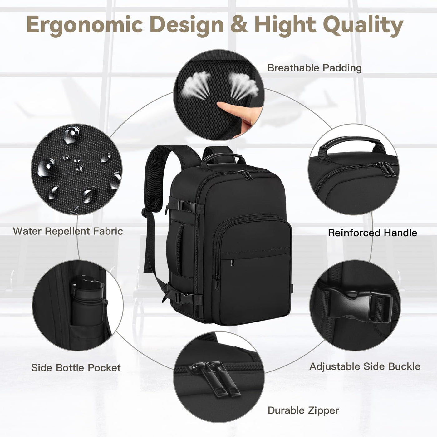 Hand Luggage Airplane Travel Backpack, Hand Luggage Backpack