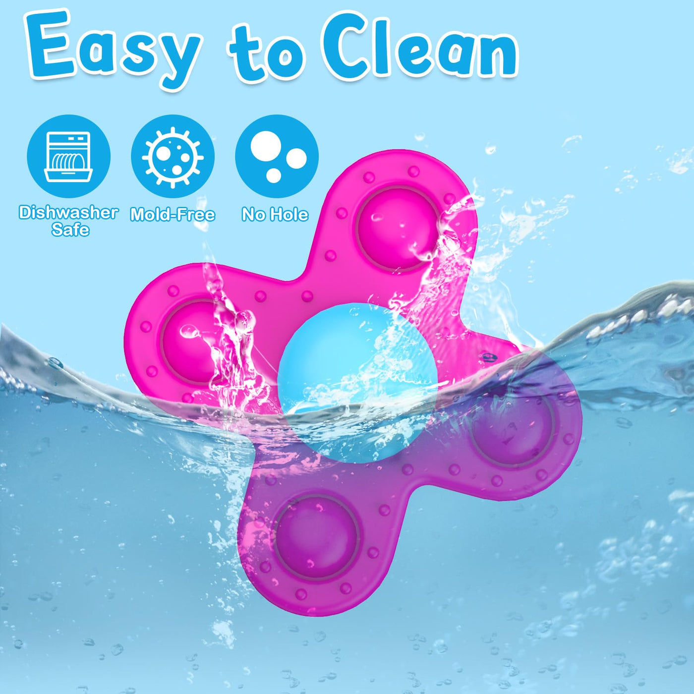 Suction cup toy children, 3 pieces baby toy fidget spinner baby silicone