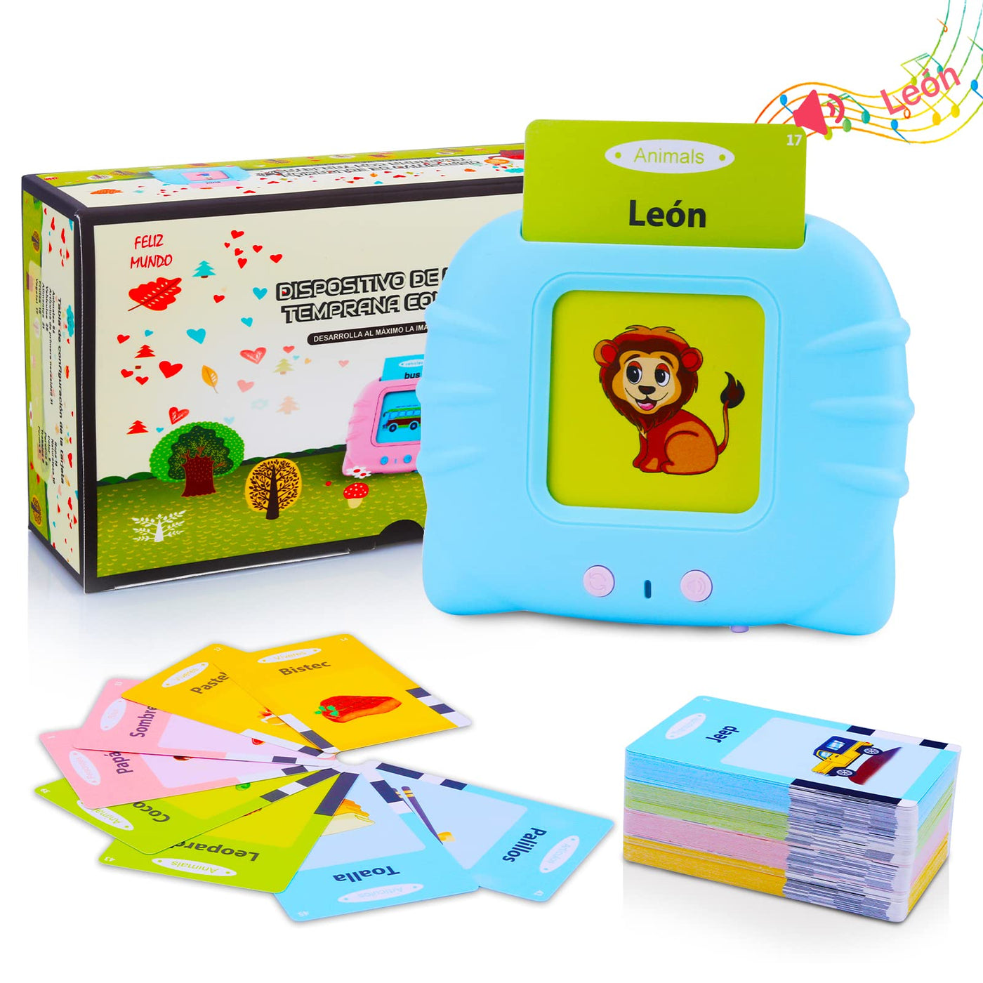 Spanish flash cards for learning, for toddlers, 112 sheets, 224 sheets, educational toy