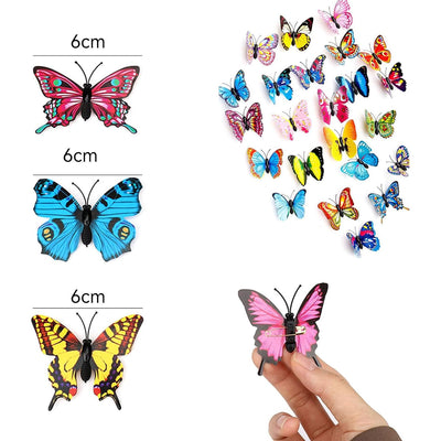 20 pièces décoration papillons avec épingles à nourrice, broche papillon en PVC