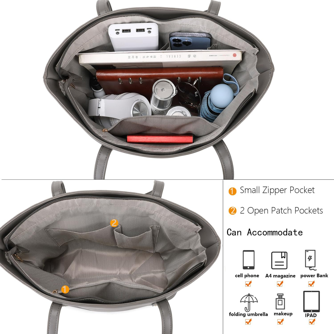 Large Capacity Work Bags with Zipper