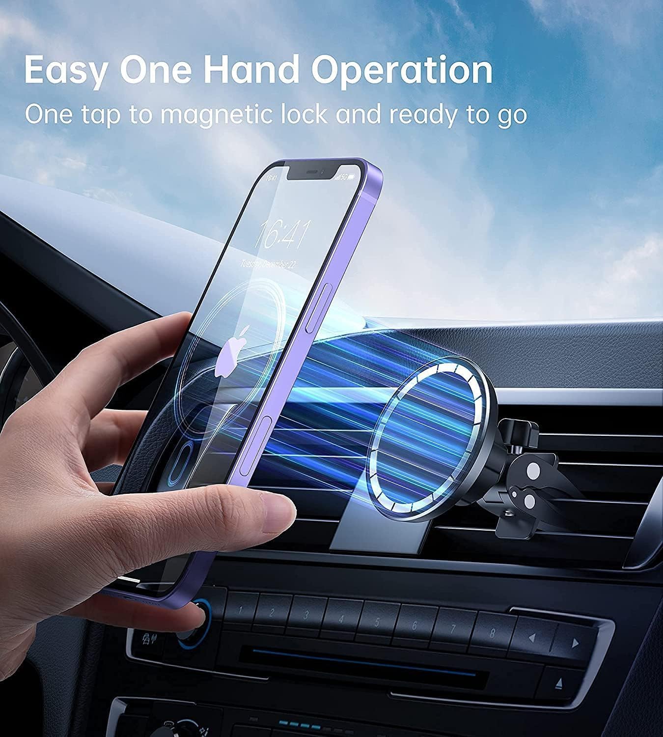Magnetic mobile phone holder for the car