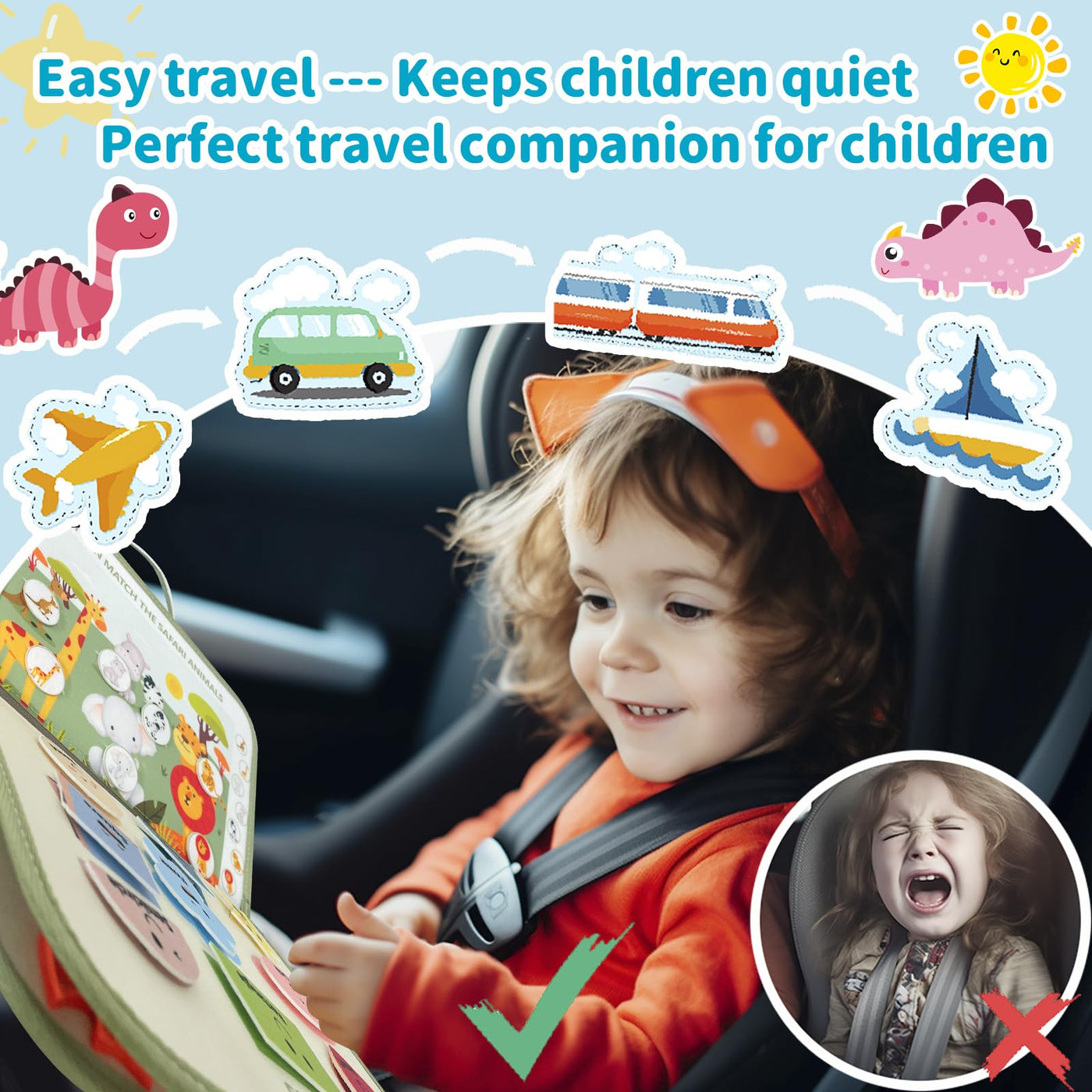 Tableau Occupé, Livre Silencieux 9 en 1, Tableau d'activités de Fichiers