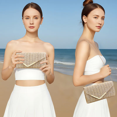 Clutch Lederhandtaschen mit abnehmbarer Kette