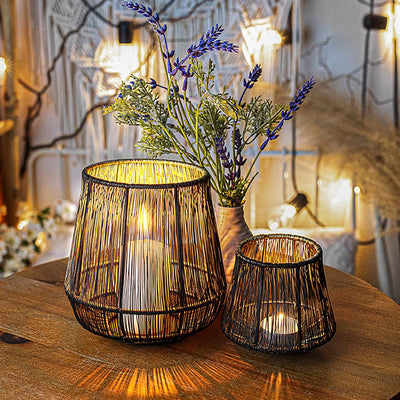 Lantern  l set of 2, lantern boho, trendy tealight holder wire