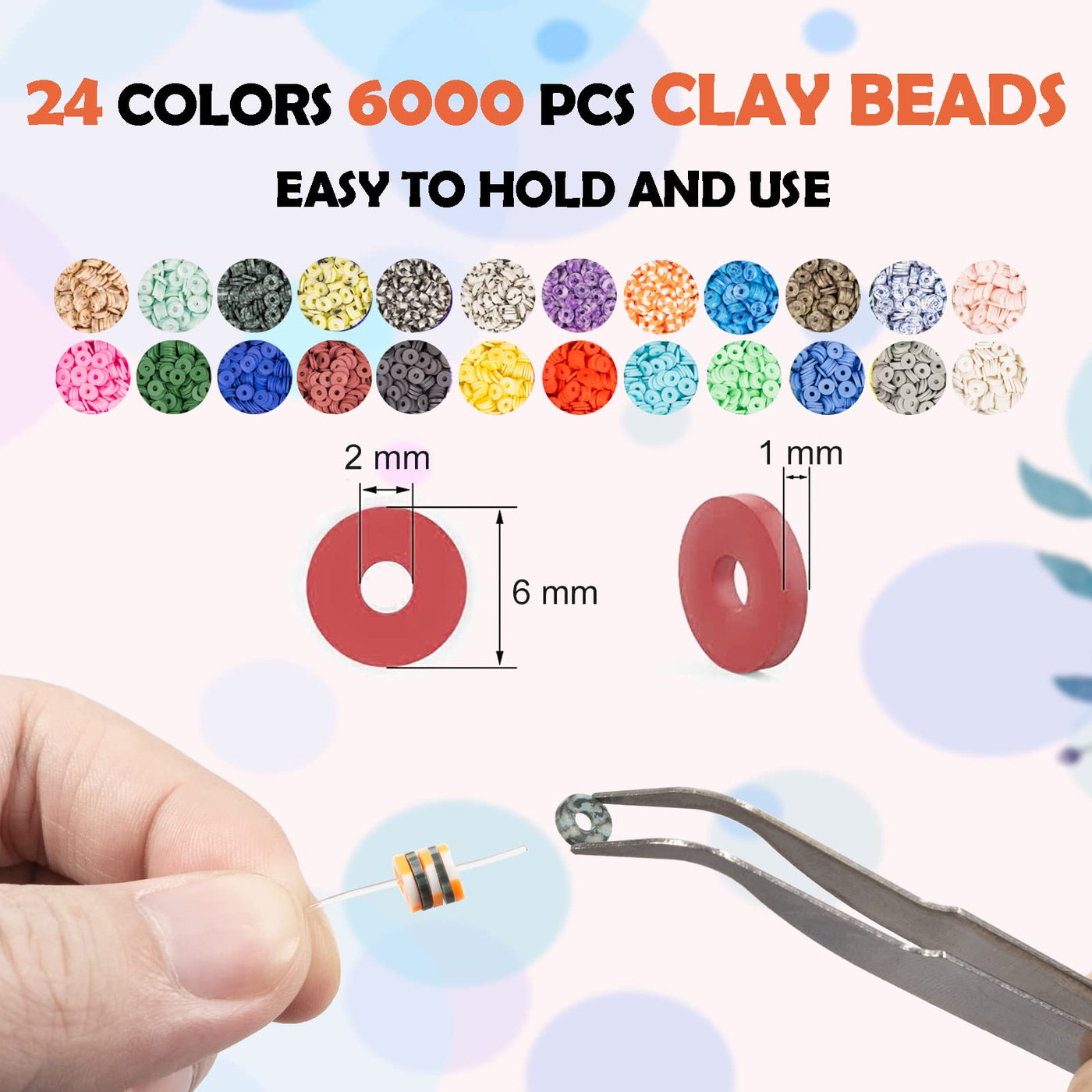 Beads for stringing, 8500+ piece set, polymer clay beads for bracelets