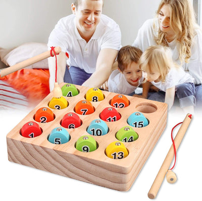 Magnetic fishing game, fish fishing game motor activity toy