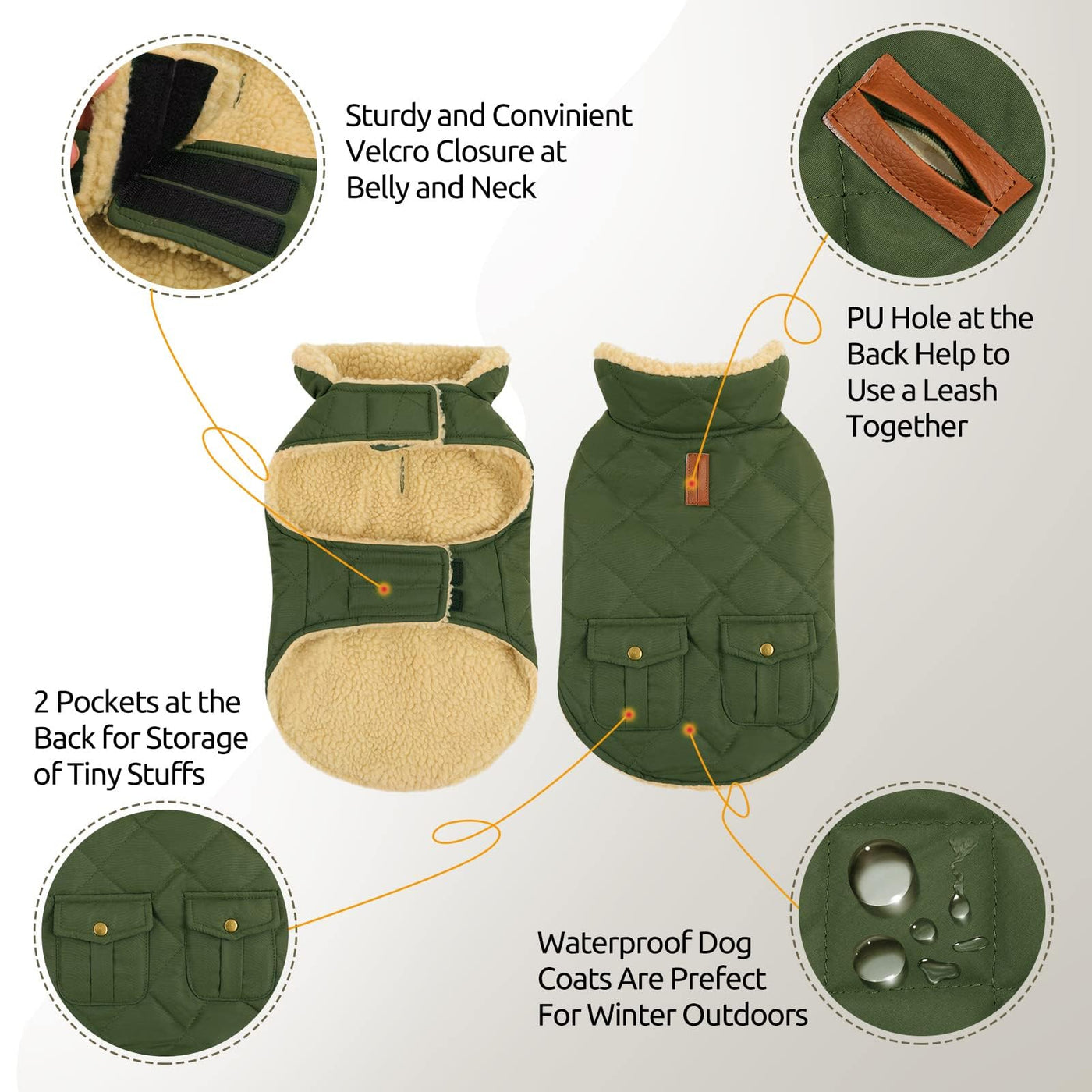 Winter Coat Dog Coat, Warm Winter Jackets with Fleece for Dogs