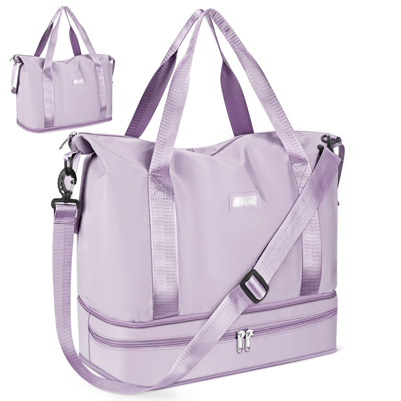 Sports bag Foldable travel bag with shoe compartment and wet compartment, water-repellent