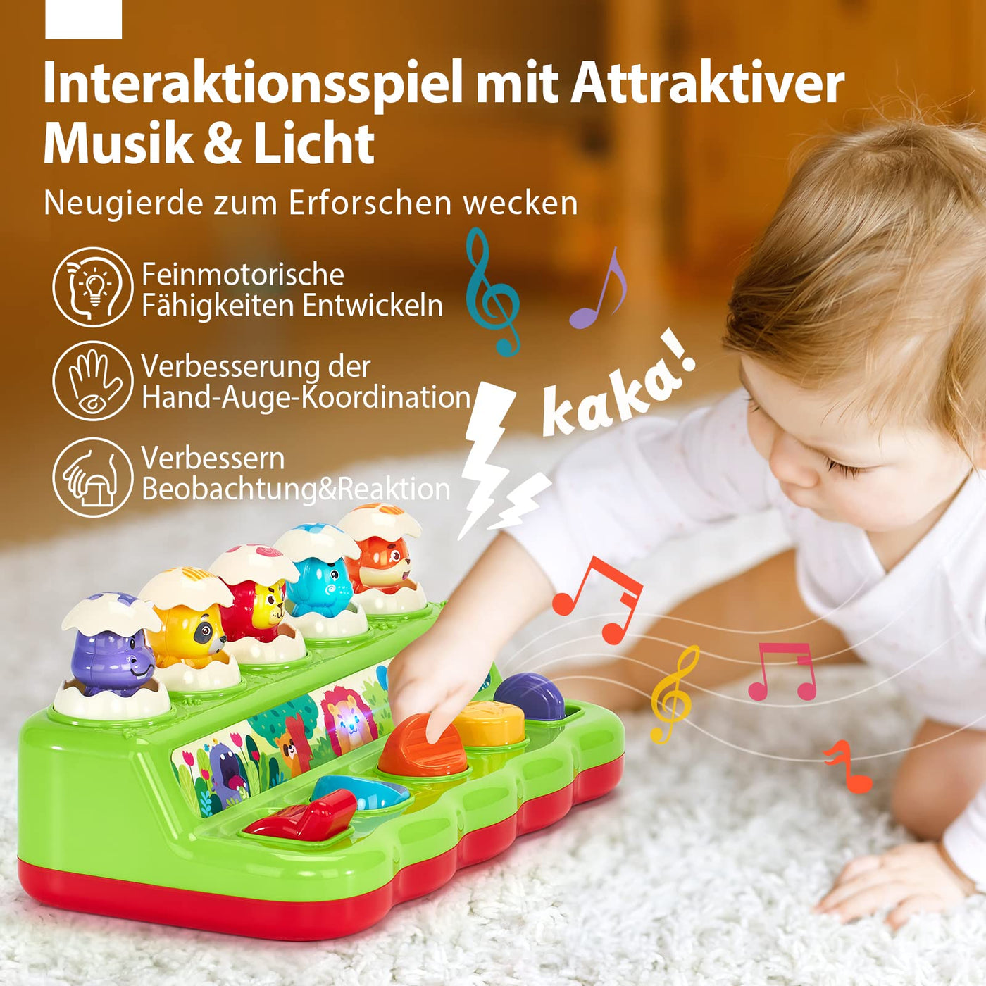 Pop up Babyspielzeug mit Musik und Licht - Kleinkinder, frühe Entwicklung Ursache und Wirkung Spielzeug